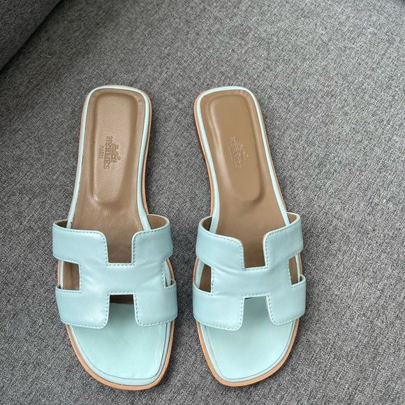 Hermes Oran Rare Baby Blue Sandals size 40 - Picture 4 of 16
